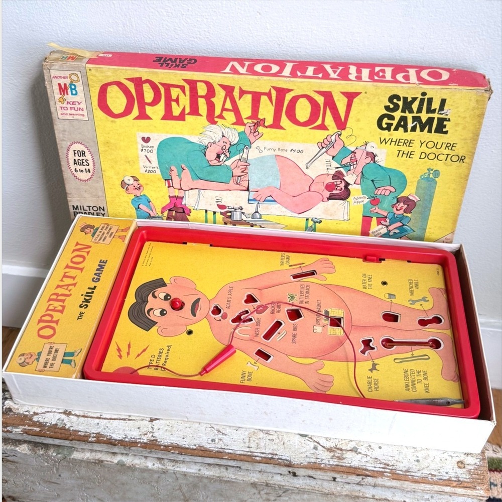 Vintage 1965 Milton Bradley Operation Skill Game #4545 For Parts